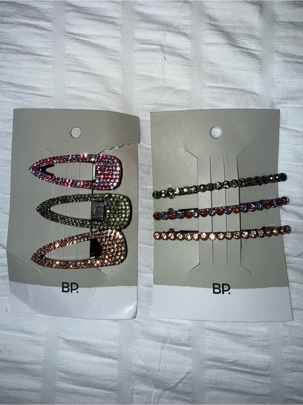 BP Nordstrom Crystal Embellished Hair Clips – Pink, Olive, Rose Gold NEW